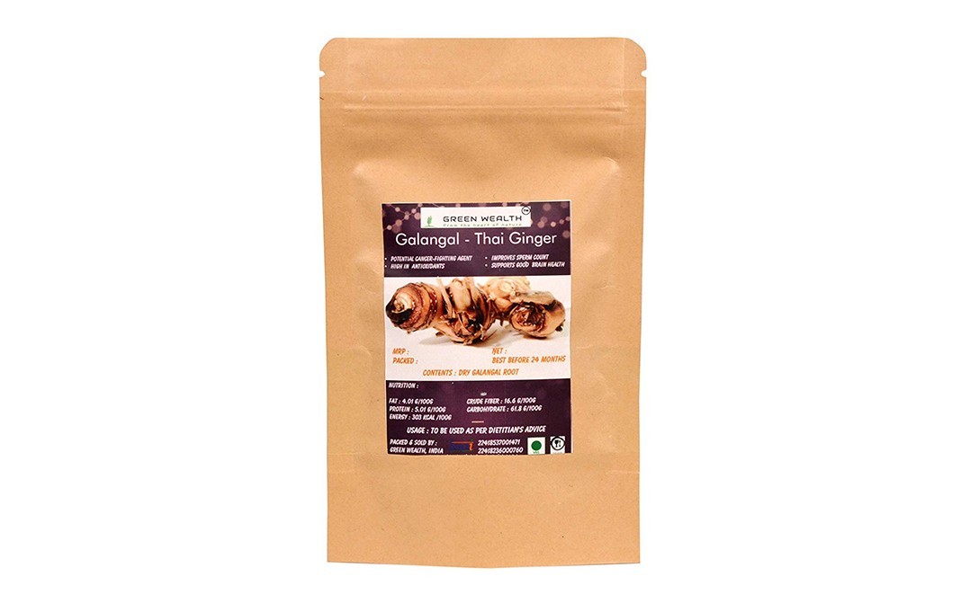 Green Wealth Galangal-Thai Ginger Sliced   Pack  100 grams